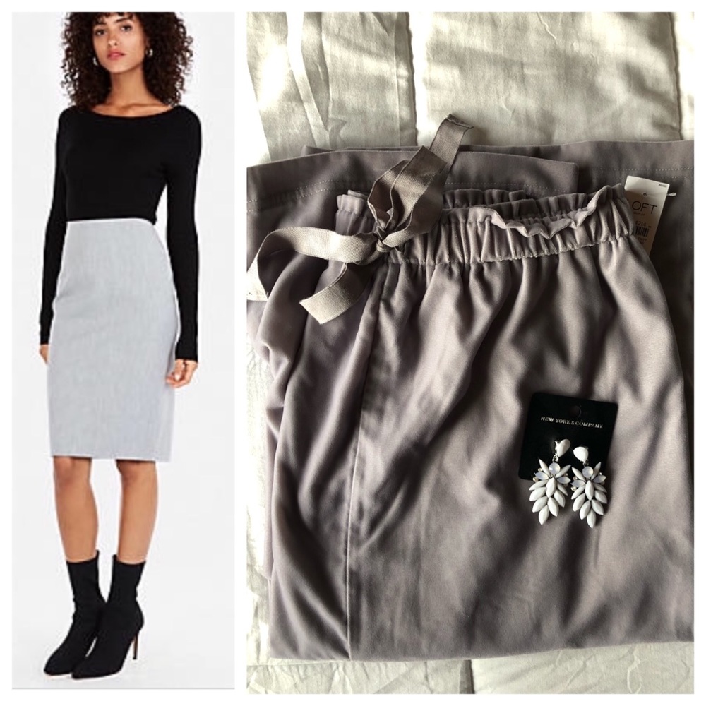LOFT Velvet Pencil Skirt